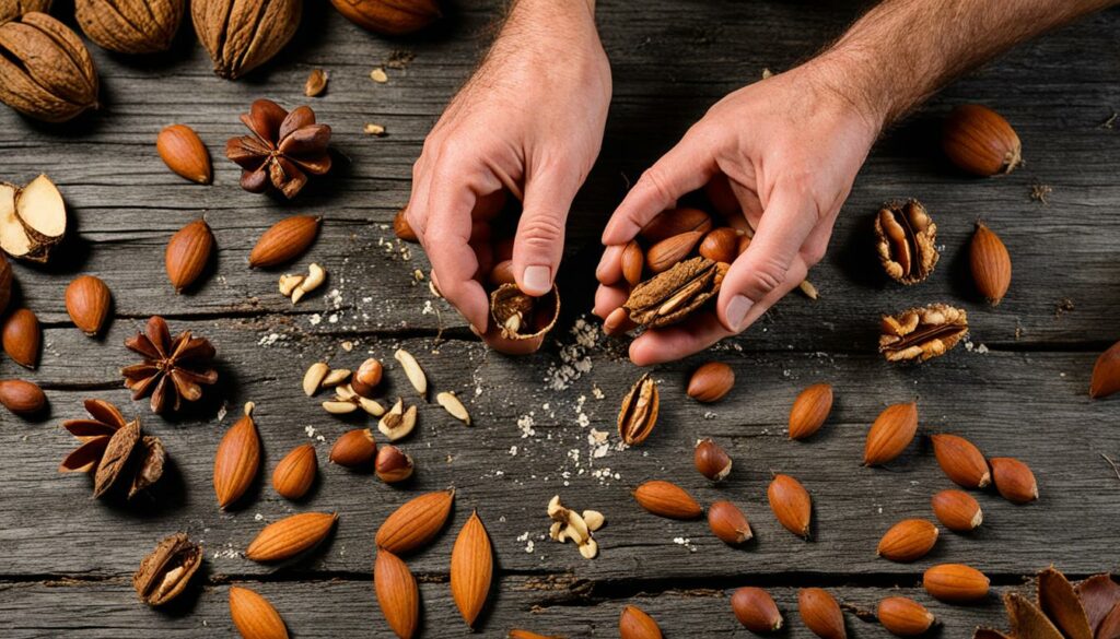 Preparing wild nuts