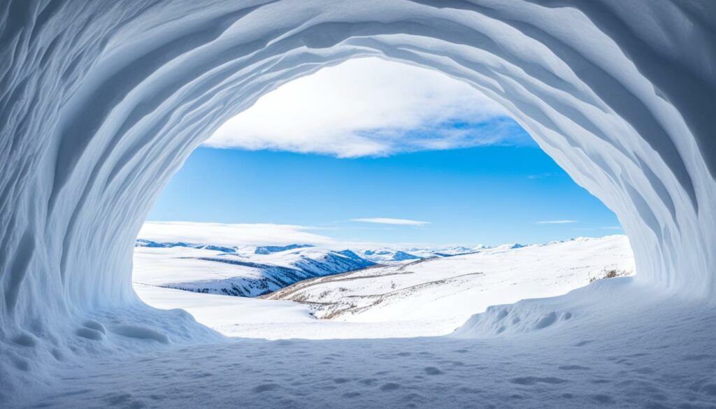 snow cave entrance