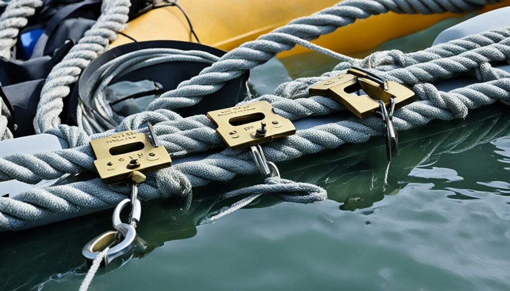 survival raft oar locks