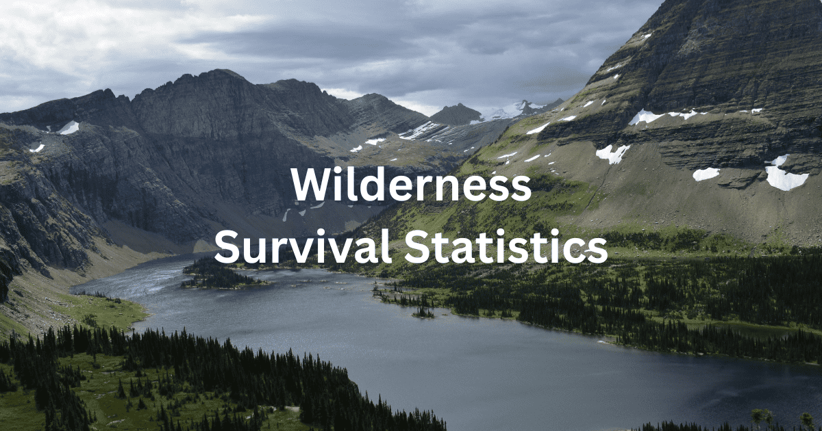 Wilderness survival statistics infographic showing survival rates and outdoor safety data.